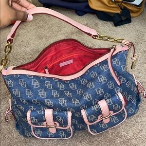 Pink and denim Dooney & Bourke purse